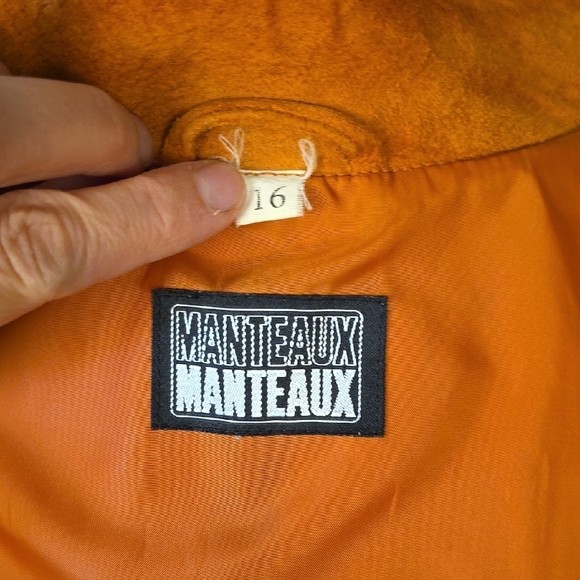 Vintage Manteaux Manteaux Suede Jacket – Genuine Leather in Warm Caramel Brown - Picture 7 of 12